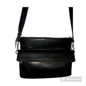 Halston Heritage Double Zip Leather Crossbody EUC